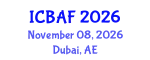 International Conference on Banking, Accounting and Finance (ICBAF) November 08, 2026 - Dubai, United Arab Emirates