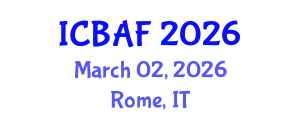 International Conference on Banking, Accounting and Finance (ICBAF) March 02, 2026 - Rome, Italy