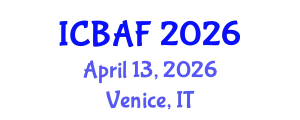 International Conference on Banking, Accounting and Finance (ICBAF) April 13, 2026 - Venice, Italy