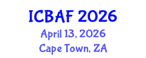 International Conference on Banking, Accounting and Finance (ICBAF) April 13, 2026 - Cape Town, South Africa