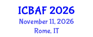 International Conference on Banking, Accounting and Finance (ICBAF) November 11, 2026 - Rome, Italy