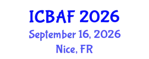 International Conference on Banking, Accounting and Finance (ICBAF) September 16, 2026 - Nice, France