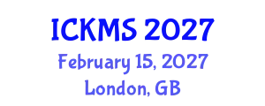 International Conference on Knowledge Management Studies (ICKMS) February 15, 2027 - London, United Kingdom