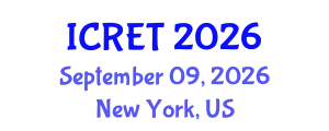 International Conference on Renewable Energy Technology (ICRET) September 09, 2026 - New York, United States