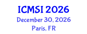 International Conference on Materials and Structural Integrity (ICMSI) December 30, 2026 - Paris, France