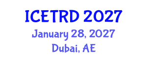 International Conference on Economics, Trade and Regional Development (ICETRD) January 28, 2027 - Dubai, United Arab Emirates