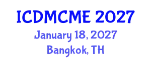 International Conference on Data Mining, Civil and Mechanical Engineering (ICDMCME) January 18, 2027 - Bangkok, Thailand