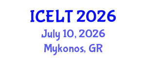 International Conference on English Learning and Teaching (ICELT) July 10, 2026 - Mykonos, Greece