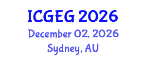 International Conference on Geotechnical Engineering and Geomechanics (ICGEG) December 02, 2026 - Sydney, Australia