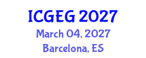 International Conference on Geotechnical Engineering and Geomechanics (ICGEG) March 04, 2027 - Barcelona, Spain