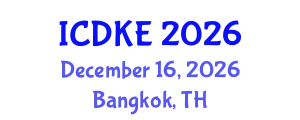 International Conference on Data and Knowledge Engineering (ICDKE) December 16, 2026 - Bangkok, Thailand