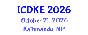 International Conference on Data and Knowledge Engineering (ICDKE) October 21, 2026 - Kathmandu, Nepal