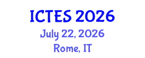 International Conference on Teaching and Education Sciences (ICTES) July 22, 2026 - Rome, Italy