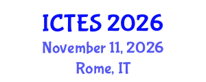 International Conference on Teaching and Education Sciences (ICTES) November 11, 2026 - Rome, Italy