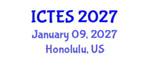 International Conference on Teaching and Education Sciences (ICTES) January 09, 2027 - Honolulu, United States
