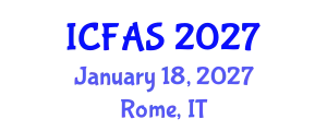 International Conference on Food and Agricultural Sciences (ICFAS) January 18, 2027 - Rome, Italy