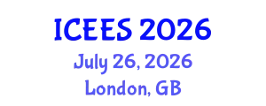 International Conference on Earthquake Engineering and Seismology (ICEES) July 26, 2026 - London, United Kingdom