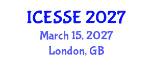 International Conference on Environment Systems Science and Engineering (ICESSE) March 15, 2027 - London, United Kingdom