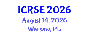 International Conference on Renewable and Sustainable Energy (ICRSE) August 14, 2026 - Warsaw, Poland