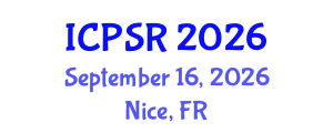 International Conference on Political Science Research (ICPSR) September 16, 2026 - Nice, France