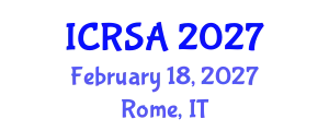 International Conference on Remote Sensing and Applications (ICRSA) February 18, 2027 - Rome, Italy