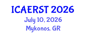 International Conference on Aerospace Electronics and Remote Sensing Technology (ICAERST) July 10, 2026 - Mykonos, Greece