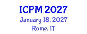 International Conference on Plasma Medicine (ICPM) January 18, 2027 - Rome, Italy