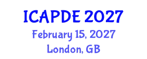 International Conference on Analysis and Partial Differential Equations (ICAPDE) February 15, 2027 - London, United Kingdom