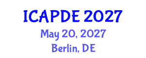 International Conference on Analysis and Partial Differential Equations (ICAPDE) May 20, 2027 - Berlin, Germany