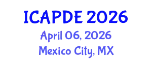 International Conference on Analysis and Partial Differential Equations (ICAPDE) April 06, 2026 - Mexico City, Mexico