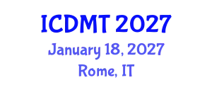 International Conference on Desalination and Membrane Technology (ICDMT) January 18, 2027 - Rome, Italy