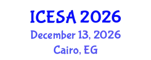 International Conference on Environmental Science and Applications (ICESA) December 13, 2026 - Cairo, Egypt