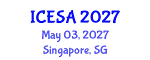 International Conference on Environmental Science and Applications (ICESA) May 03, 2027 - Singapore, Singapore