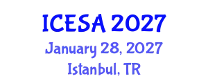 International Conference on Environmental Science and Applications (ICESA) January 28, 2027 - Istanbul, Turkey