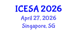 International Conference on Environmental Science and Applications (ICESA) April 27, 2026 - Singapore, Singapore