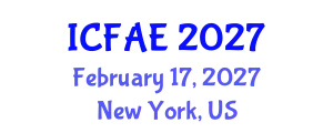 International Conference on Fisheries, Aquaculture and Environment (ICFAE) February 17, 2027 - New York, United States
