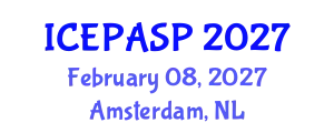 International Conference on Applied Social and Educational Psychology (ICEPASP) February 08, 2027 - Amsterdam, Netherlands