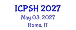 International Conference on Psychology and Social Harmony (ICPSH) May 03, 2027 - Rome, Italy