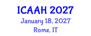 International Conference on Aquatic Animal Health (ICAAH) January 18, 2027 - Rome, Italy