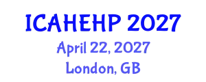 International Conference on Applied Health Economics and Health Policy (ICAHEHP) April 22, 2027 - London, United Kingdom