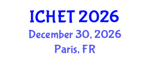 International Conference on Hydrogen Energy and Technologies (ICHET) December 30, 2026 - Paris, France