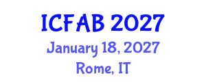 International Conference on Food and Agricultural Biotechnology (ICFAB) January 18, 2027 - Rome, Italy