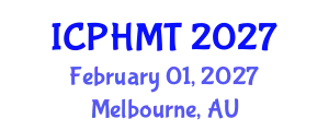 International Conference on Public Health and Medical Technology (ICPHMT) February 01, 2027 - Melbourne, Australia