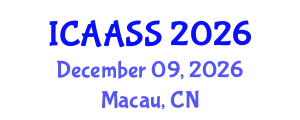 International Conference on Astronomy, Astrophysics and Space Science (ICAASS) December 09, 2026 - Macau, China