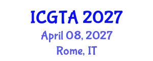 International Conference on Geometry, Topology and Applications (ICGTA) April 08, 2027 - Rome, Italy