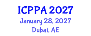 International Conference on Plasma Physics and Applications (ICPPA) January 28, 2027 - Dubai, United Arab Emirates