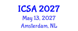 International Conference on Statistics and Applications (ICSA) May 13, 2027 - Amsterdam, Netherlands