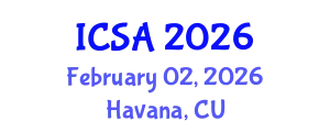 International Conference on Statistics and Applications (ICSA) February 02, 2026 - Havana, Cuba