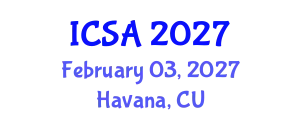 International Conference on Statistics and Applications (ICSA) February 03, 2027 - Havana, Cuba