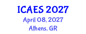 International Conference on Agriculture, Environment and Sustainability (ICAES) April 08, 2027 - Athens, Greece